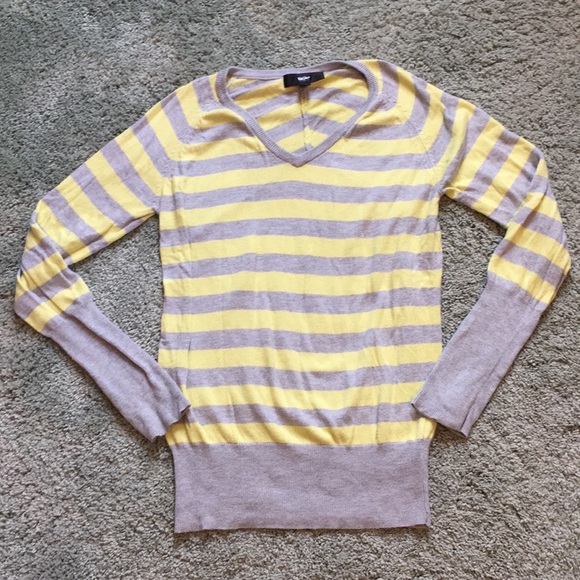 Mossimo Striped Knit V-Neck Sweater, M - Picture 6 of 9